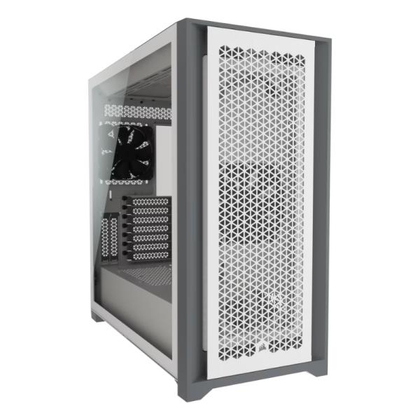 Case Corsair Gaming Mid Tower Airflow 5000D Ventiladores 2 de 120MM con Vidrio Lateral y Malla Frontal – Blanco