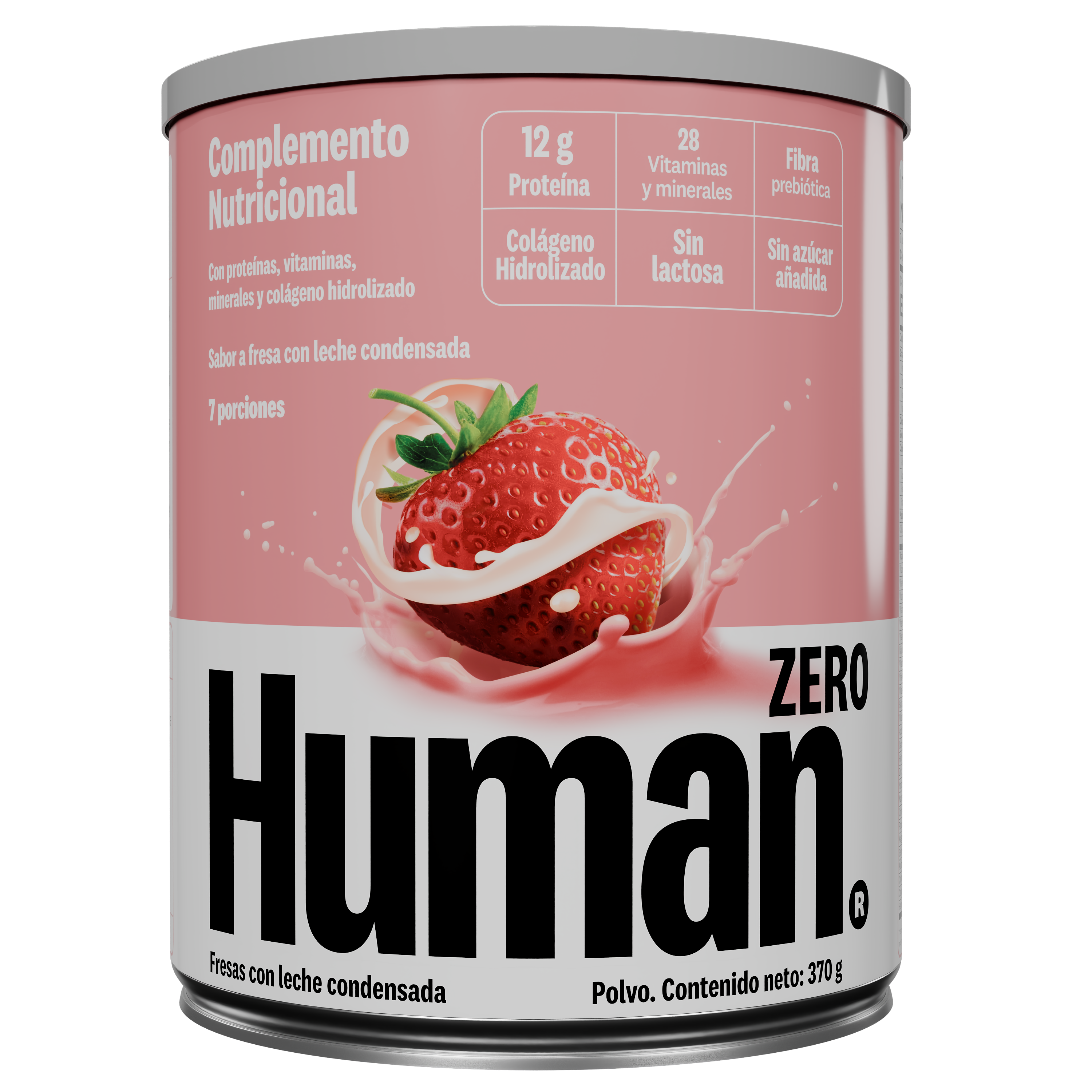 Human Zero fresas con leche condensada 370 gramos