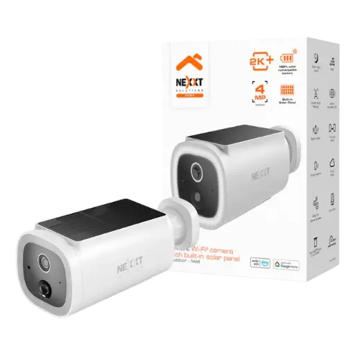 Cámara de Seguridad Inteligente Nexxt Solutions 2K/4MP Exteriores con Panel Solar Blanca NHC-OF30S