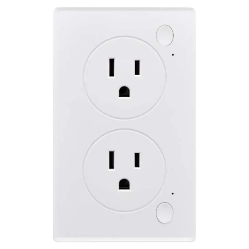 Tomacorriente inteligente doble 10 A 125 VAC con botón de encendido VTA+