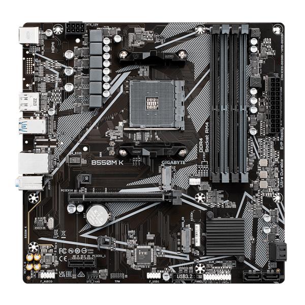 Tarjeta Madre Gigabyte B550M K AM4 Micro-ATX DDR4 – Negro