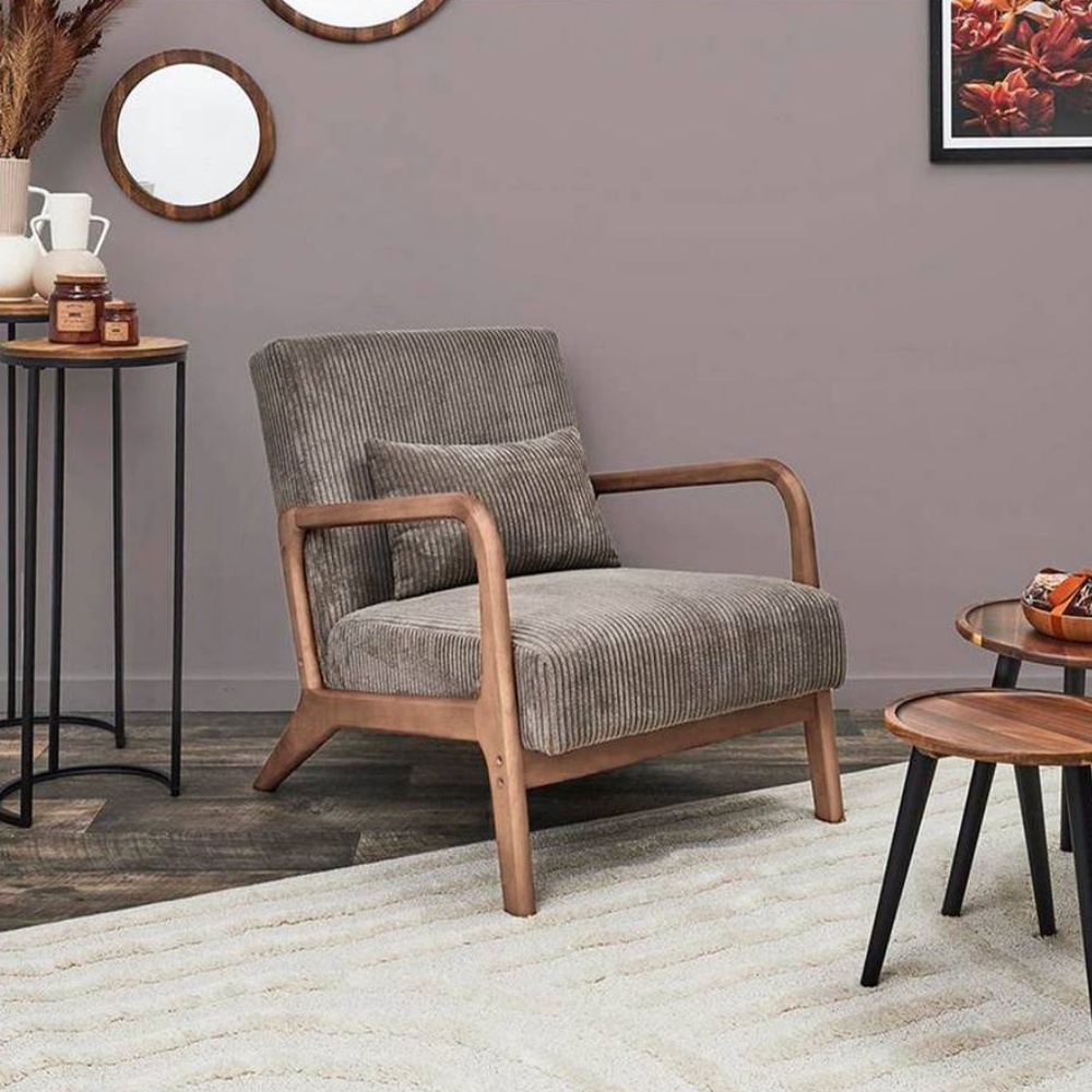 Silla moderna de madera 64.5x83x75 cm gris