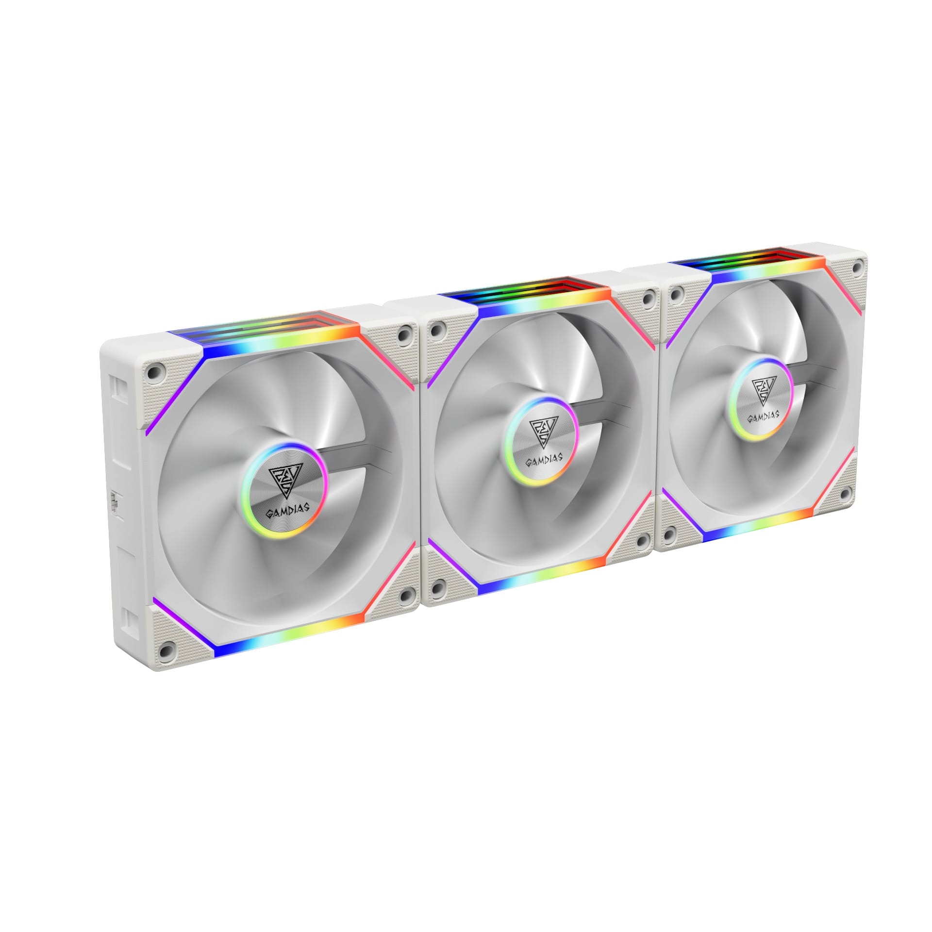 VENTILADOR GAMDIAS AEOLUS P2 1203 ARGB – 3PACK – BLANCO