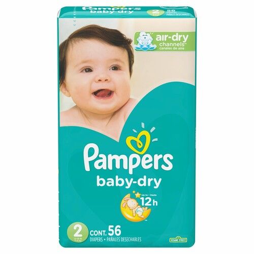 PAMPERS BABY DRY MEGA #2 56UN /2