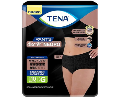 Tena Pants Discret Negro Grande 10 unidades