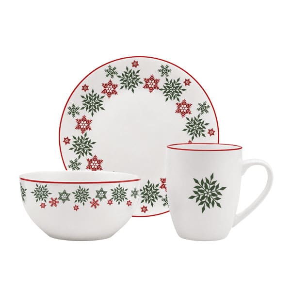 Vajilla Navidad bayas 12 piezas