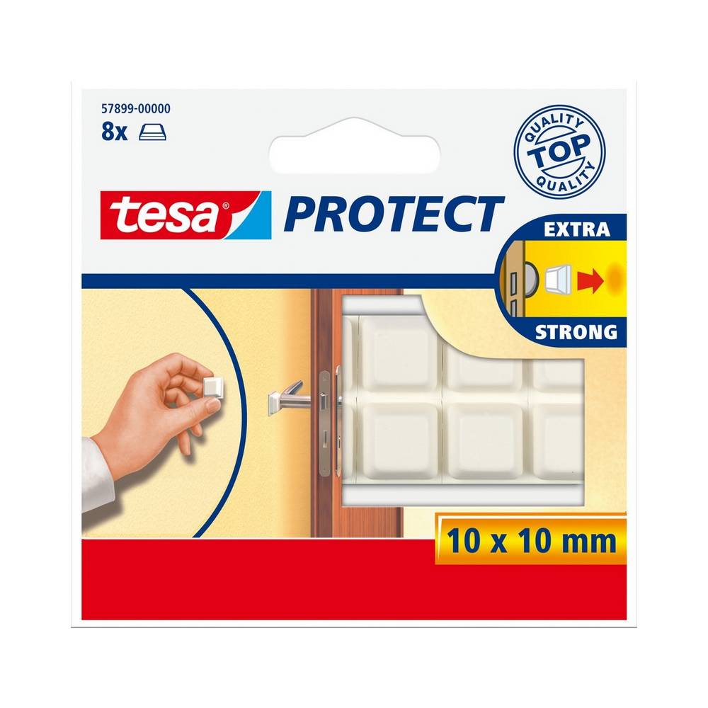 Hule antigolpes 10x10 mm blanco