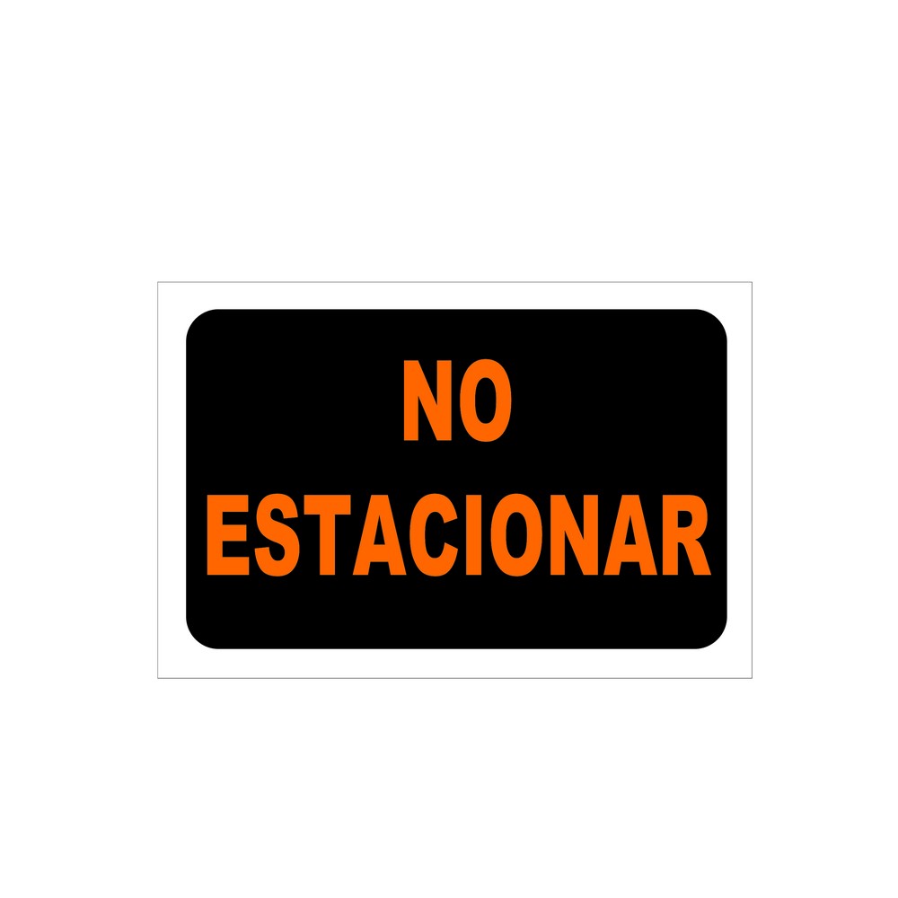 Rotulo no estacionar 20x30cm negro-naranja
