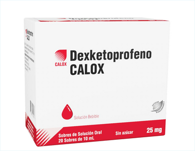 Dexketoprofeno bebible Calox, 25 mg, 1 de 20 sobres de solucion oral 10ml