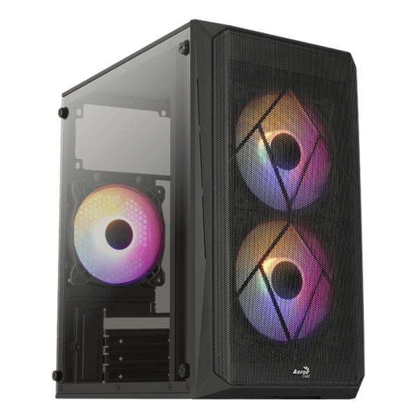 CASE AEROCOOL CS-107-A-BK-V2 NEGRO MINI TOWER VIDRIO TEMPERADO SIN FUENTE DE PODER