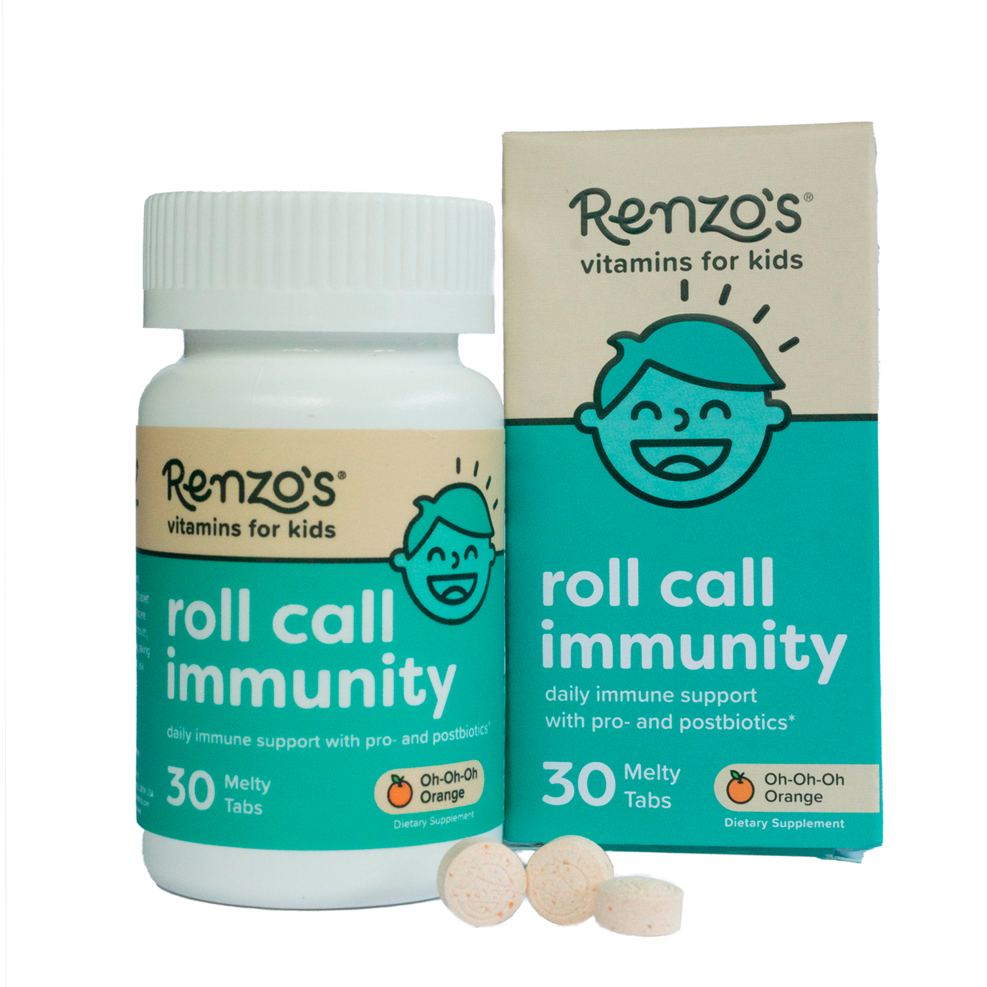Renzos Roll Call Immunity sabor naranja x30 Tabletas masticables