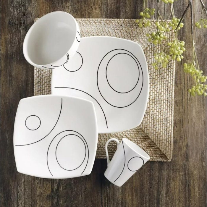 VAJILLA CUAD 16PCS CONTEMPO MARCA CORONA