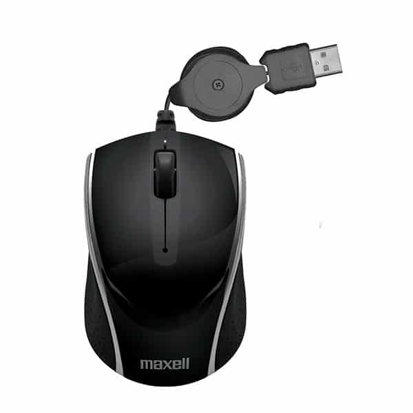 Maxell Mouse óptico retráctil negro
