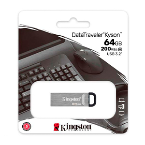 Memoria USB 64GB Kingston Data Traveler Kyson 3.2 GEN 1 USB-A – Plateado