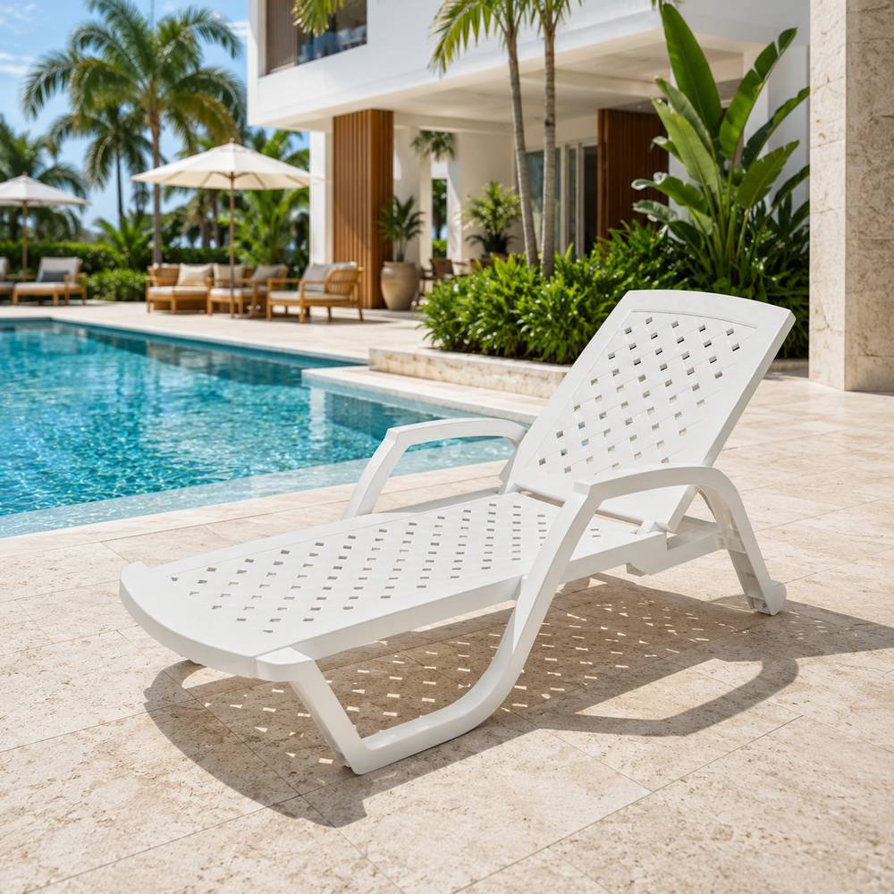 Silla chaise loung blanca