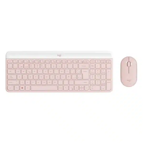 Teclado y Mouse Logitech MK470 Slim Combo Membrana 2.4 GHZ Español Inalámbrico – Rosado
