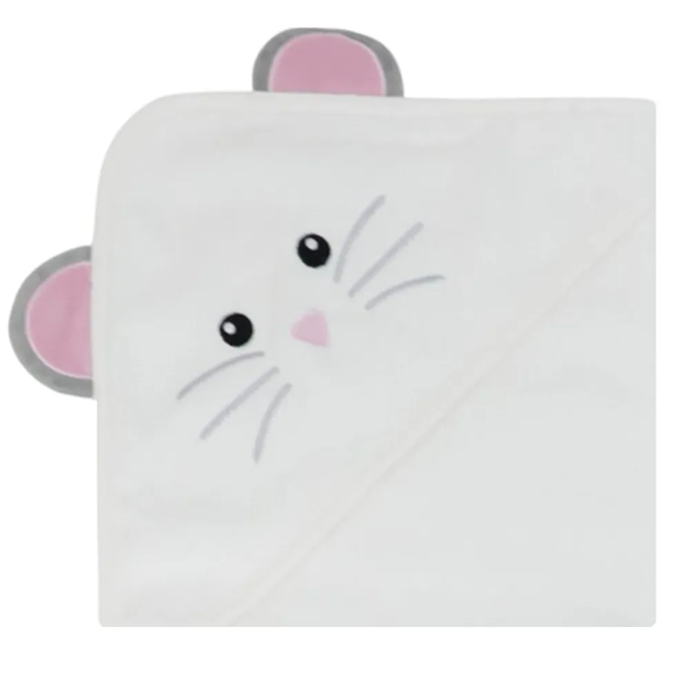 Toalla de baño con capucha de ratoncito 80×80 cm para bebé