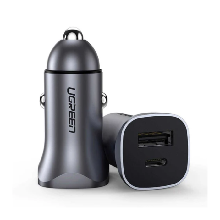 CARGADOR CARRO USBC POWER DELIVERY + USBA CARGA RAPIDA 30W UGREEN