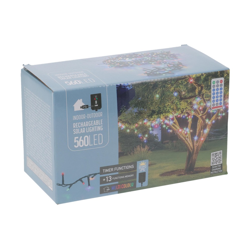Luces navideñas solares led 560 multicolor