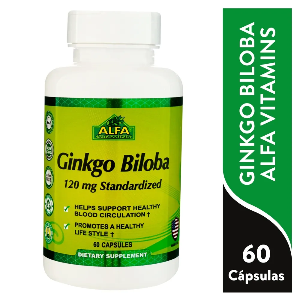 Ginkgo Alfa Vitamins Biloba 60Mg 60 Tabletas