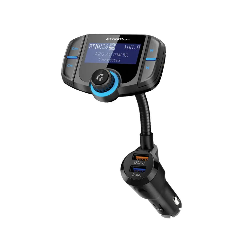 CARGADOR Y BLUETOOTH PARA CARRO – ARGOM SPECTRO T4 – USB QC3.0