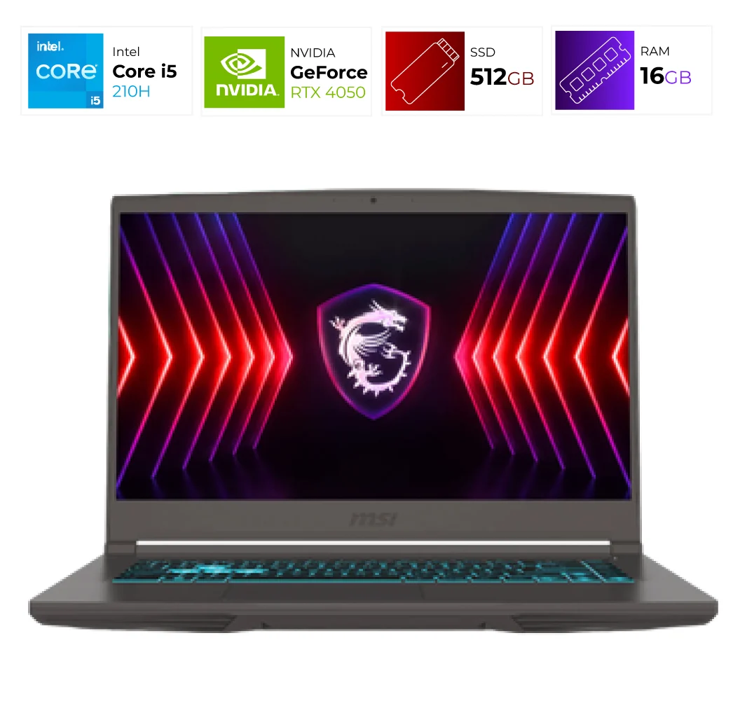 MSI Thin 15 B2RVE – Intel i5-210H – 16GB – RTX 4050 – 512GB – Cosmos Gray