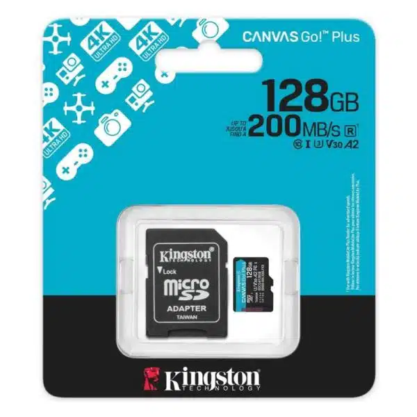 MEMORIA MICRO SD 128GB KINGSTON CANVAS GO PLUS GEN4 4K (SDCG4/128GB)