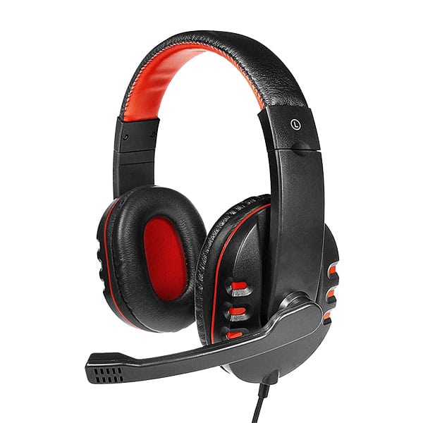 Argom Audífonos gaming alámbricos con micrófono negro/rojo