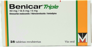 Benicar Triple, 40 mg/12.5 mg/5 mg, 28 tabletas recubiertas