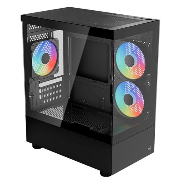 Case RGB Aerocool viewport MINI-G-BK-V2 mini tower ventiladores 3 de 120MM con vidrio frontal y lateral ACCM-ES09133.11