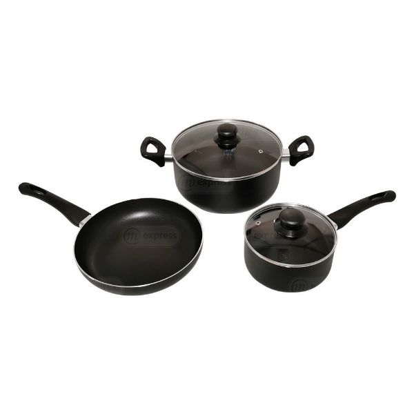 Juego de Ollas MAGGIO MHXPS-5 5 PIEZAS Negra