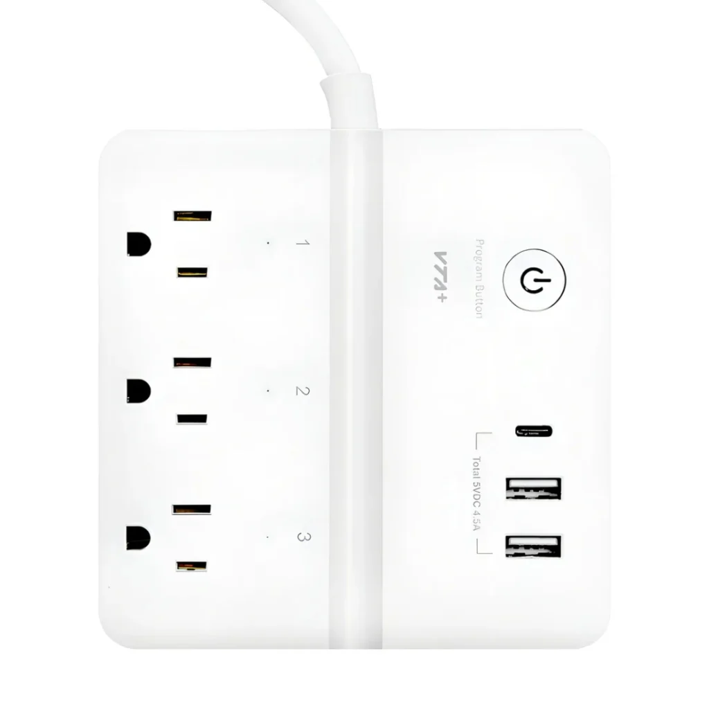 Vta+ Tomacorriente Inteligente Energy 2 con 3 Tomas + 2 USB-A + 1 USB-C, VTA-84762