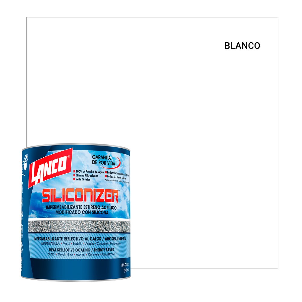 Impermeabilizante para techos blanco siliconizer cuarto (0.946 l)
