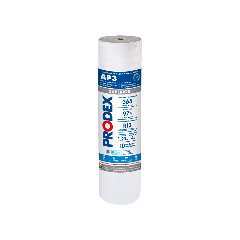 Aislante termico ap-3 prodex 3mmx1.22x10m 97%