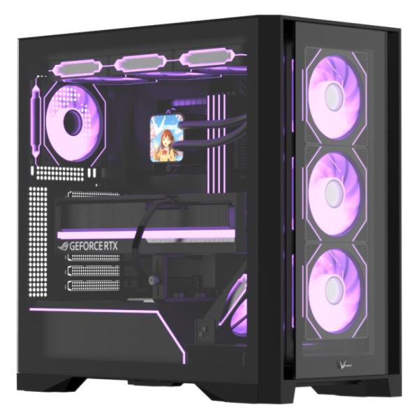 Case ARGB formula v air power G8 floe black mid tower ventiladores 5 de 120 mm con malla frontal y vidrio lateral 4711401663935