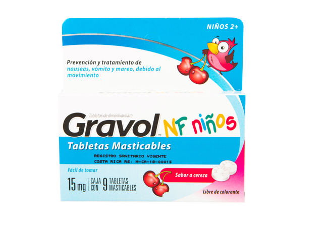 GRAVOL MAST CEREZA TAB 15MG X9