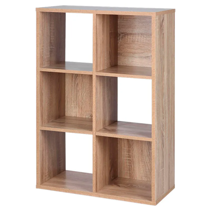 Organizador cubos 6 compartimientos melamina roble 91 x 61 x 29.5 cm