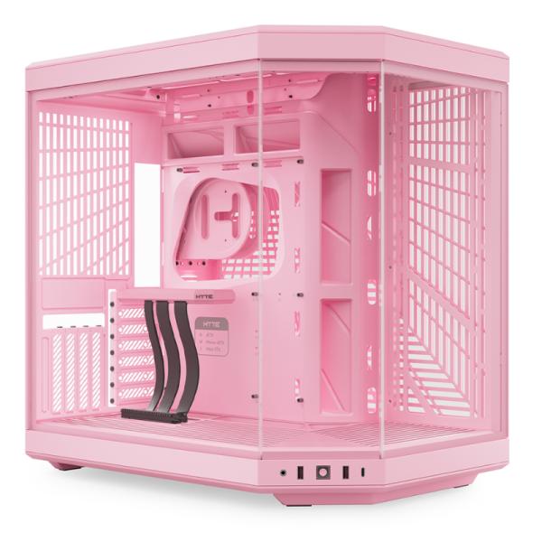 Case Hyte Gaming Mid Tower Y70 sin Ventilación Incluida con Vidrio Frontal y Lateral – Rosado