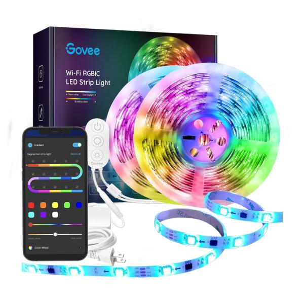 Cable de luces govee H6110 WiFi RGB LED strip lights (5 metros) x 2 rollos H61101A3