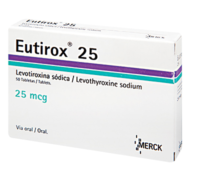 EUTIROX 25 MCG TABLETAS VIA ORAL