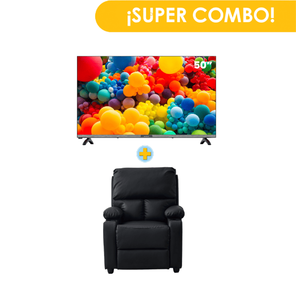 Combo Sillón Reclinable HUNTER H650 + Pantalla SANKEY 50" CLED-50SIL8 Smart