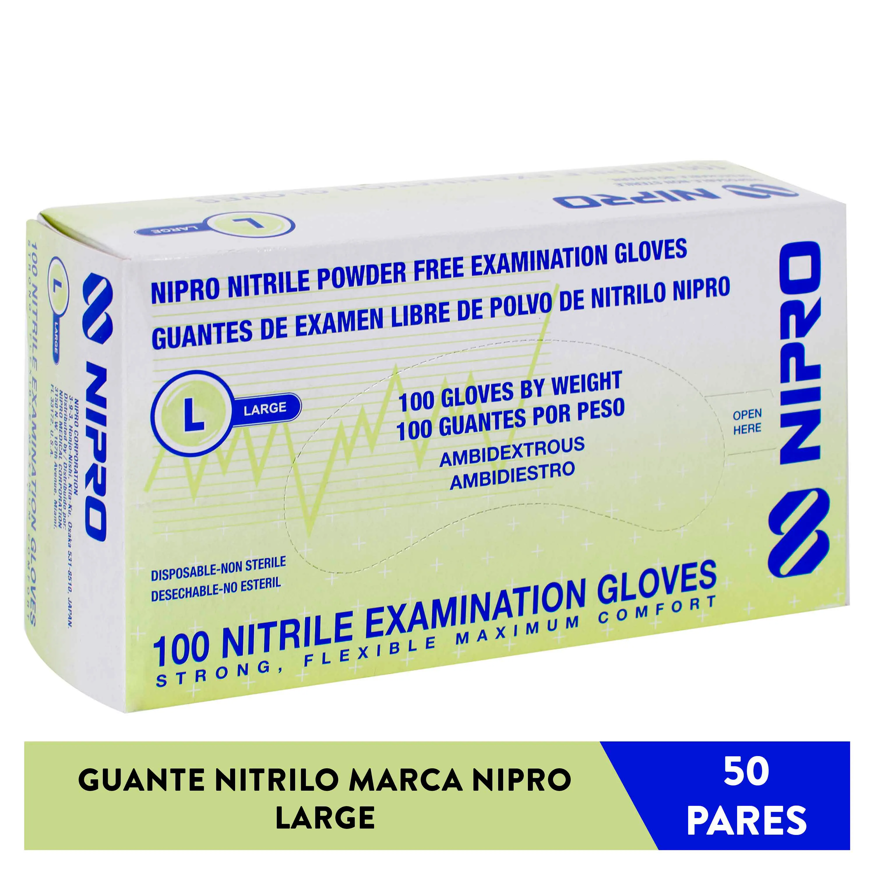 Guante Nitrilo Nipro Large 50 Pares