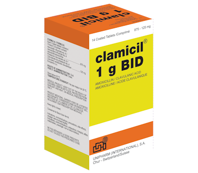 CLAMICIL 1g BID 1g TABLETAS VÍA ORAL
