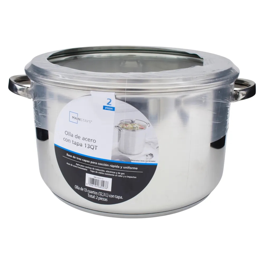 Olla De Acero Con Tapa 13qt