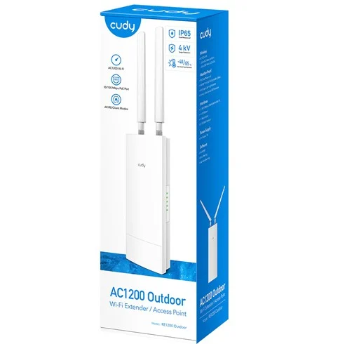 Amplificador de Señal Cudy – AC1200 Indoor/Outdoor Wifi Extender / Access Point – Blanco