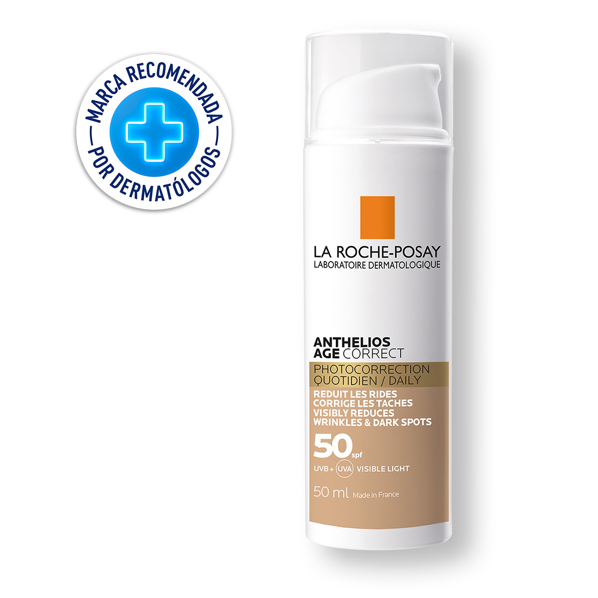 Protector Solar Facial Anthelios Age Correct Con Color SPF 50+ 50ml La Roche Posay
