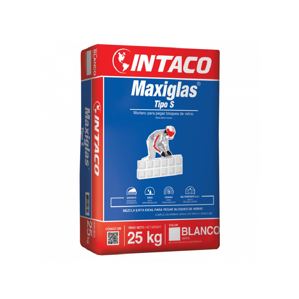 Mortero para vidrio 5 kilos color blanco block