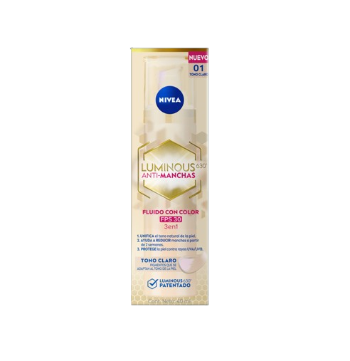NIVEA LUMINOUS 630 ANTI-MANCHAS FLUIDO CON COLOR TONO CLARO 40ML