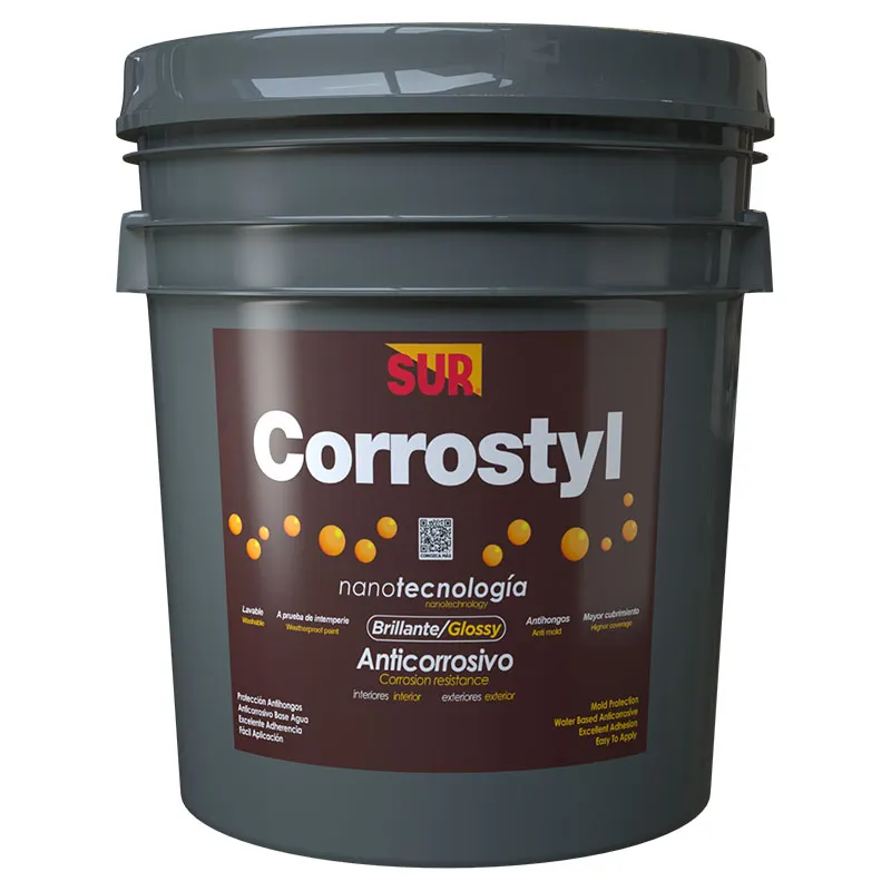 Anticorrosivo base látex corrostyl teja brillante 5 gal sur