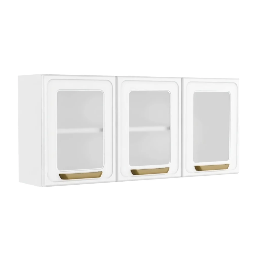 Bertolini Mueble de Cocina Aéreo Metálico con Vidrio 3 Puertas Bella